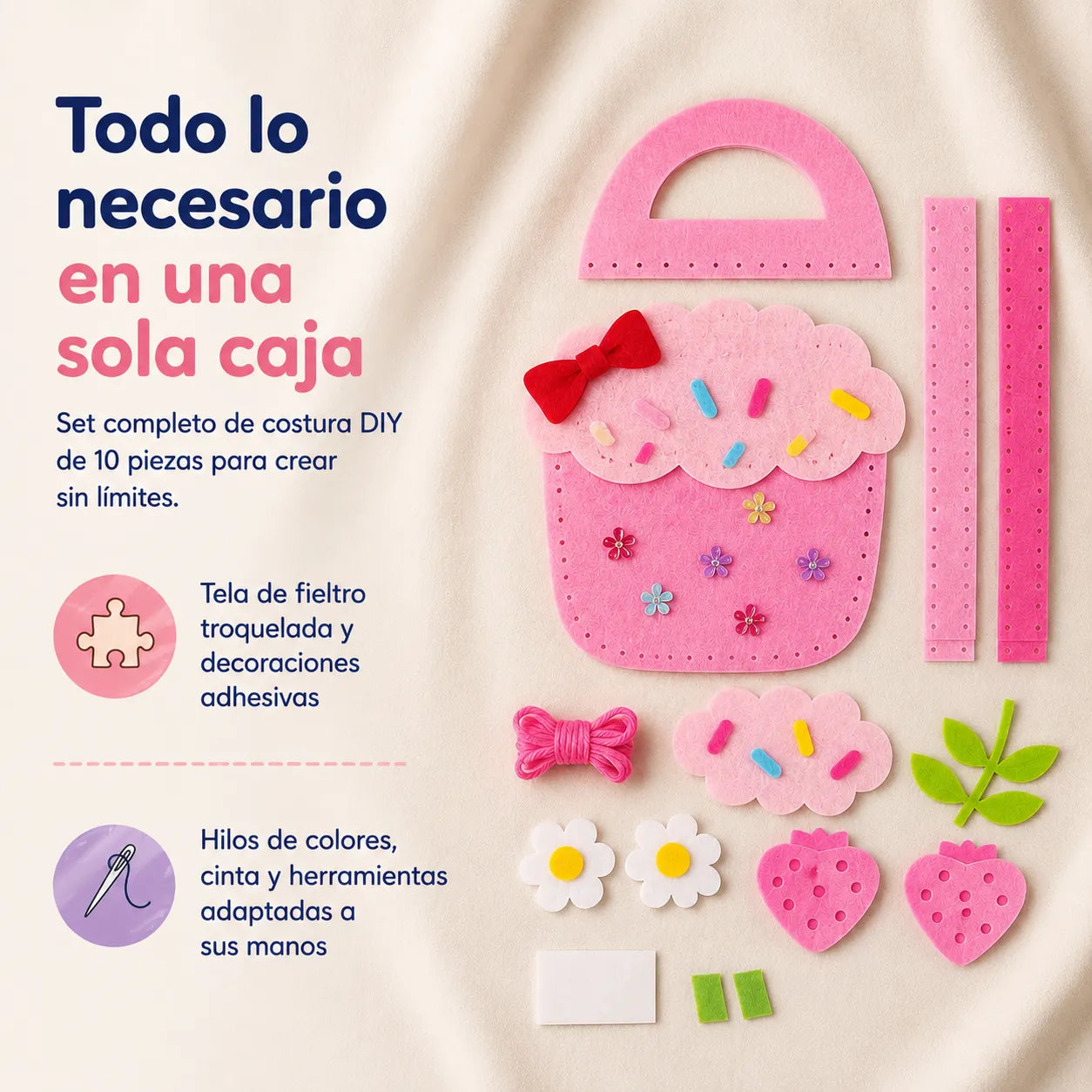 🧵FeltCraft Kids™ Kit de Costura DIY✨10 piezas