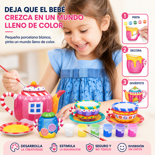 🎨 TeaPaint Pro™ Set de Té Coloreable 🫖✨