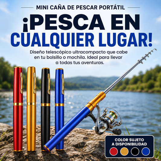 PocketCast™Mini Caña de Pescar Tipo Bolígrafo🎣🐟